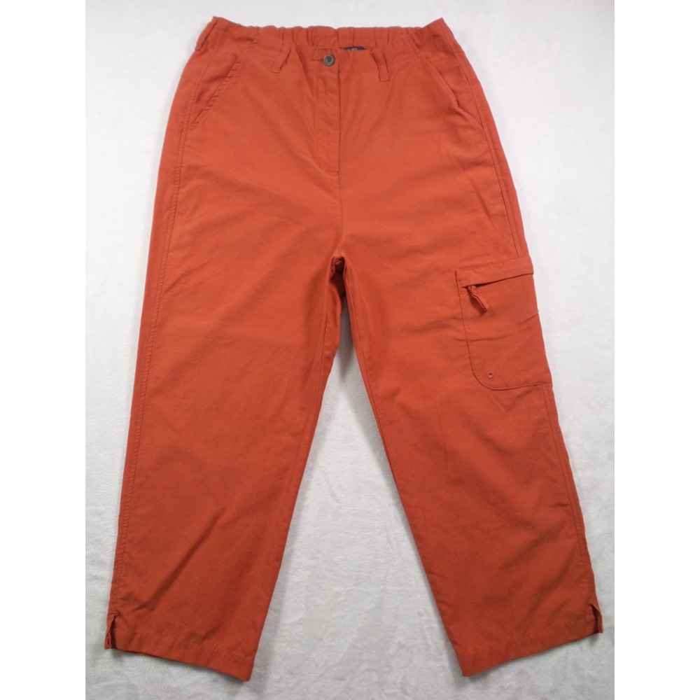 Vintage Woolrich Pants Womens‎ Size 8 Orange Cinnabar Cropped Zipped Pocket